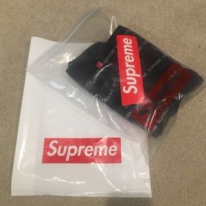 Supreme Black Reflective Logo Track Pants